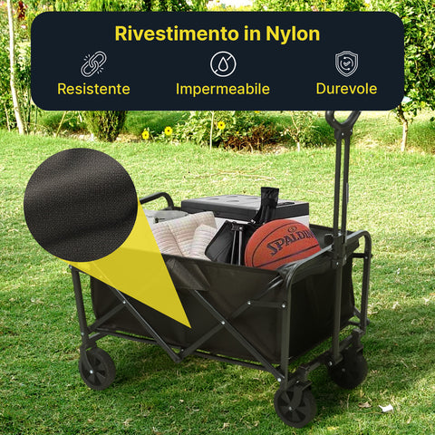 Carrello pieghevole da esterno chiuso e salvaspazio