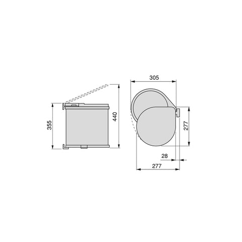 immagine-3-emuca-pattumiera-per-fissaggio-a-porta-con-coperchio-automatico-13l-grigio-ean-8432393120034