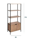 immagine-3-five-simply-smart-libreria-scaffale-2-ripiani-con-mobile-basso-68x35x176cm-nero-ean-3560232580437