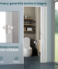 garden friend porta a soffietto bianca 85x215 cm in pvc con inserti ps e chiusura a chiave ean 8023755042714