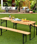 garden friend set birra rettangolare pieghevole in ferro e legno 3 elementi 70x220cm verde ean 8023755029272