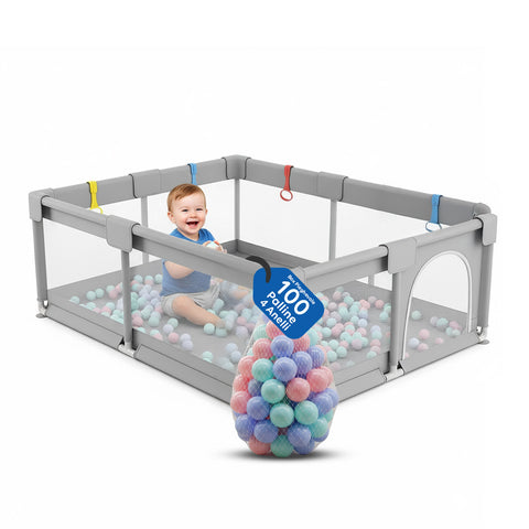 keiki box pieghevole per bambini con 100 palline e 4 anelli area gioco sicura ean 8056590110027