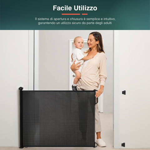 immagine-3-king-collection-cancelletto-di-sicurezza-per-bambini-con-tenda-estensibile-130x8x88cm-nero-ean-8023755055158