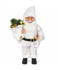 saint joy babbo natale 60 cm decorativo con ramo di pino e decori natalizi statua natalizia dettagliata in 4 varianti rosso eschimese bianco grigio ean 8056819080575