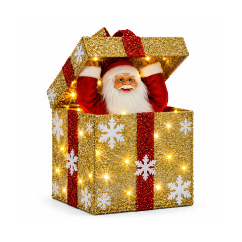 saint joy pacco regalo luminoso con babbo natale musicale e animato h30 cm ean 8056819081596