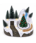 saint joy villaggio di natale luminoso con elemento rotante luci led e musica 3 varianti albero babbo natale bambini 17x14x15 cm ean 8056819080339