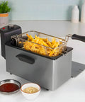 tristar friggitrice 3l in acciaio inox 2000w con termostato 130 190c argento ean 8713016083739