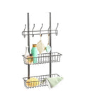 immagine-3-zeller-pensile-da-porta-multiuso-5-ganci-e-2-cestini-in-metallo-ean-4003368187730