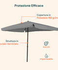zendea ombrellone da giardino 3x3 regolabile con snodo inclinabile e carrucola ean 8015361595395