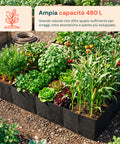 zendea orto rialzato in tessuto 480l con 8 scomparti in acciaio inox 304 182x91 cm per verdure e piante e pronto alluso ean 8050030810515
