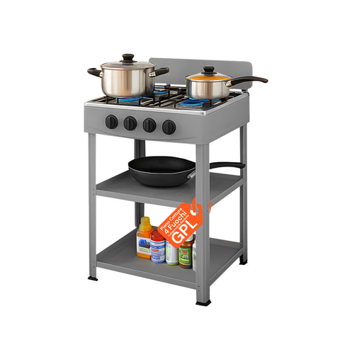 staylux cucina a gas da esterno con supporto e 2 ripiani acciaio potente e pratica ean 8055954980054