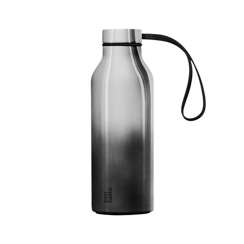 Bottiglia Termica Con-Tatto 500 ml in Acciaio e Rame a 3+1 Strati Isolanti per Mantenere il Caldo fino a 15 ore ed il Freddo fino a 25 ore - Black Ombre