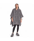 avilia home coperta indossabile donna in spugna con cappuccio tasca a marsupio e ciabatte coordinate taglia unica in fucsia verde acqua o grigio ean 8056819082289