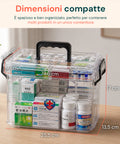 avilia home organizer per farmaci trasparente a 2 livelli con maniglia e chiusura a clip 8 scomparti superiori 235x17x135 cm ean 8052879011375