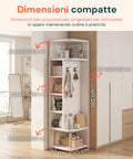 avilia home scaffale angolare in mdf bianco a 7 livelli 180x30x30 cm ad alta capacita di carico ean 8052879010286