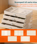 avilia home scatola portagioie 5 cassetti organizer gioielli con scomparti multimisura ean 8052879011634