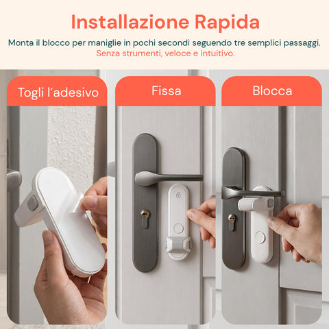 avilia home set 2 blocca maniglie adesivi di sicurezza con pulsanti bilaterali per bambini e animali h 23x45 cm ean 8052879011214