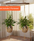 avilia set 2 portavasi in macrame intrecciato a mano con ganci a s ean 8056819053371