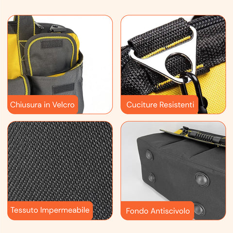 daimann borsa porta attrezzi professionale con base rigida e tessuto oxford ean 8056590070338