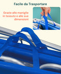 Lettino Da Mare Pieghevole Con Parasole In Alluminio - Blu