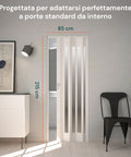garden friend porta a soffietto bianca 85x215 cm in pvc con inserti ps e chiusura a chiave ean 8023755042714