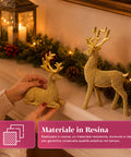 saint joy renne natalizie dorate set 2 pezzi in resina distesa ed eretta ean 8050043127983