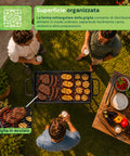 zendea barbecue a carbone e legna in acciaio con gambe alte braciere 74x38 cm e griglia 70x34 cm ad ampia superficie di cottura ean 8056819079531