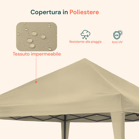 zendea gazebo 3x3mt per esterni con copertura impermeabile e telaio in acciaio ean 8015361713188