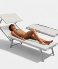 Lettino prendisole in alluminio con portata 150 kg