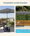 zendea ombrellone da giardino 3x3 regolabile con snodo inclinabile e carrucola ean 8015361595395