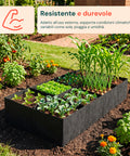 zendea orto rialzato in tessuto 480l con 8 scomparti in acciaio inox 304 182x91 cm per verdure e piante e pronto alluso ean 8050030810515