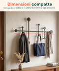 avilia home appendiabiti da parete moderno con 10 ganci in metallo resistente 59x335 cm portata 30 kg kit montaggio incluso 59x335 cm ean 8052879010880
