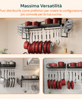 avilia home organizer da parete con 12 ganci per pentole coperchi e utensili set 2 ean 8052879011047