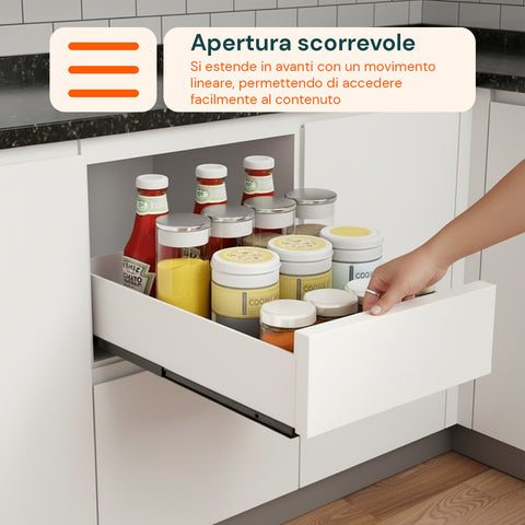 avilia home organizer estraibile salvaspazio contenitore scorrevole multiuso bianco ean 8052879011832
