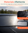 avilia home parasole per auto a ombrello protezione raggi uv universale dimensioni 140x80cm struttura a 10 aste in ferro e tessuto 170t pieghevole con custodia salvaspazio raffresca abitacolo ean 8052879014031