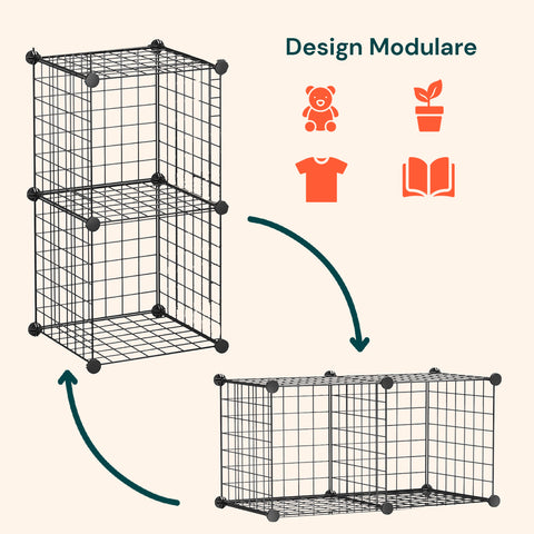 avilia home scaffale modulare a rete 4 ripiani organizer multiuso e resistente ean 8056819052879