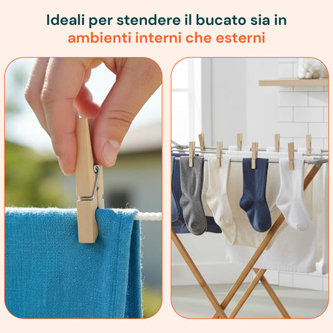 avilia home set 100 mollette in legno multiuso con molla in acciaio ean 8052879010712
