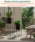 avilia home set 2 portapiante con vaso e struttura in ferro dal design moderna ean 8056819053234
