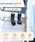 avilia home stendibiancheria verticale 3 livelli con ruote e bracci estensibili pieghevoli ean 8052879010309