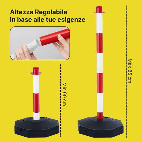 daimann paletti segnaletici con catena 2 metri set 4 colonnine ben visibili ean 8056590070499