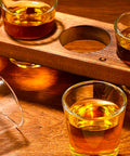 oem porta bicchierini chupitos in legno con 6 shot glass da 40ml 45 cm ean 4029811318032