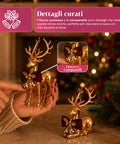 saint joy cervi dorati natalizi coppia in due dimensioni decorazione in abs ean 8050043128140