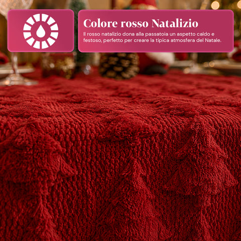 saint joy runner natalizio 33x180 cm con alberi in rilievo rosso o verde ean 8050043128317