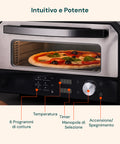 Forno intuitivo e potente con 6 programmi di cottura, controlli temperatura, timer, manopola selezione e accensione