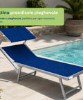 Lettino prendisole chiuso e compatto, salvaspazio