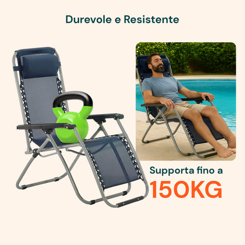 zendea sdraio da esterno richiudibile idrorepellente con struttura in acciaio ean 8015361455903