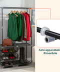 avilia home appendiabiti con 6 ripiani e asta porta grucce struttura solida ean 8056819052916