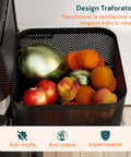 avilia home carrello multiuso richiudibile quadrato salvaspazio con ruote organizer con cestelli 345 ripiani nero o bianco ean 8052879012259