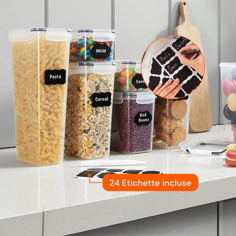 avilia home contenitori ermetici alimenti set 24 pezzi di diverse dimensioni con etichette ean 8052879011306
