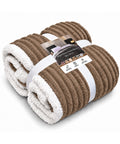 avilia home coperta plaid sherpa 180x200 cm in flanella a righe con retro bianco per letto divano o viaggio disponibile in sei colori ean 8056819082319
